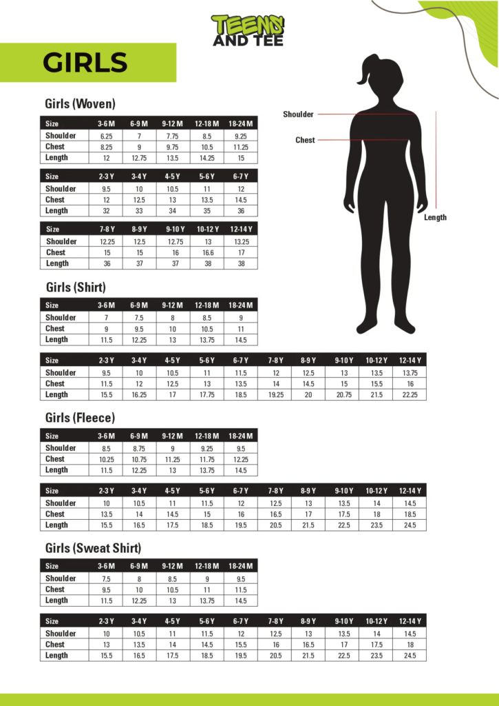 Girls Size Chart