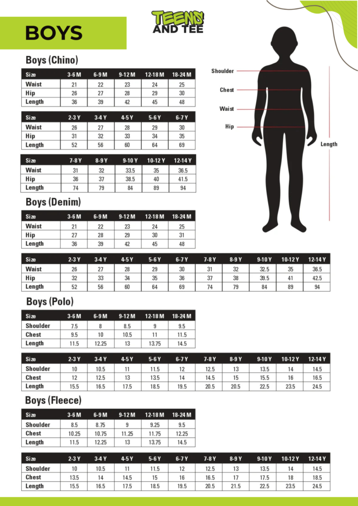 Boys Size Chart