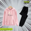 Believer Winter Suit with Pink Hoodie and Black Trouser