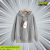 Hand With Cup Printed Hoodie in Grey Color