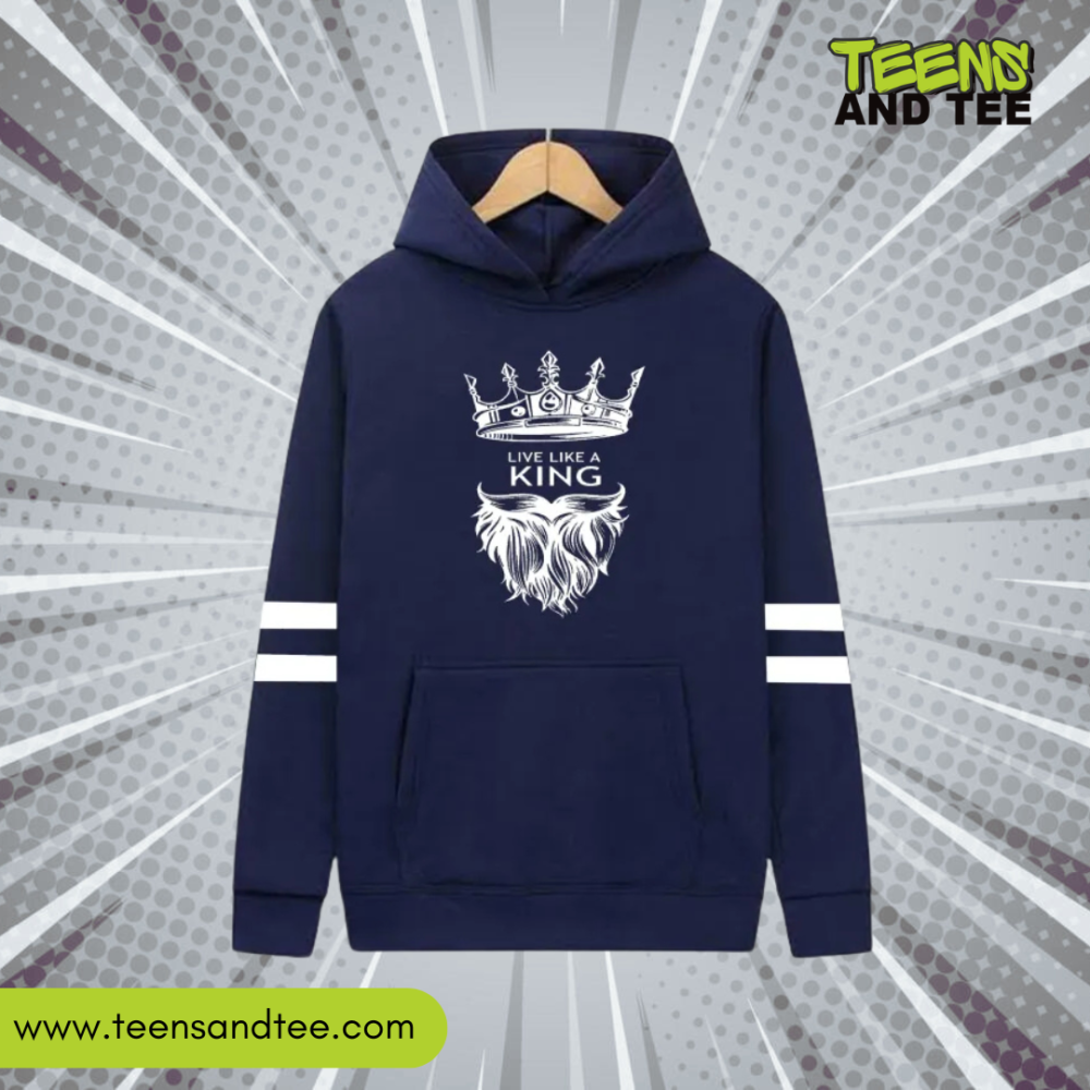 Live Like A King Blue Hoodie