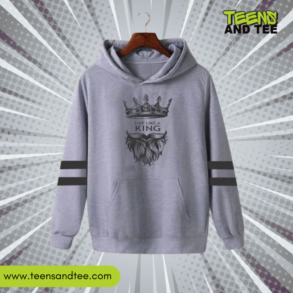 Live Like A King Grey Hoodie