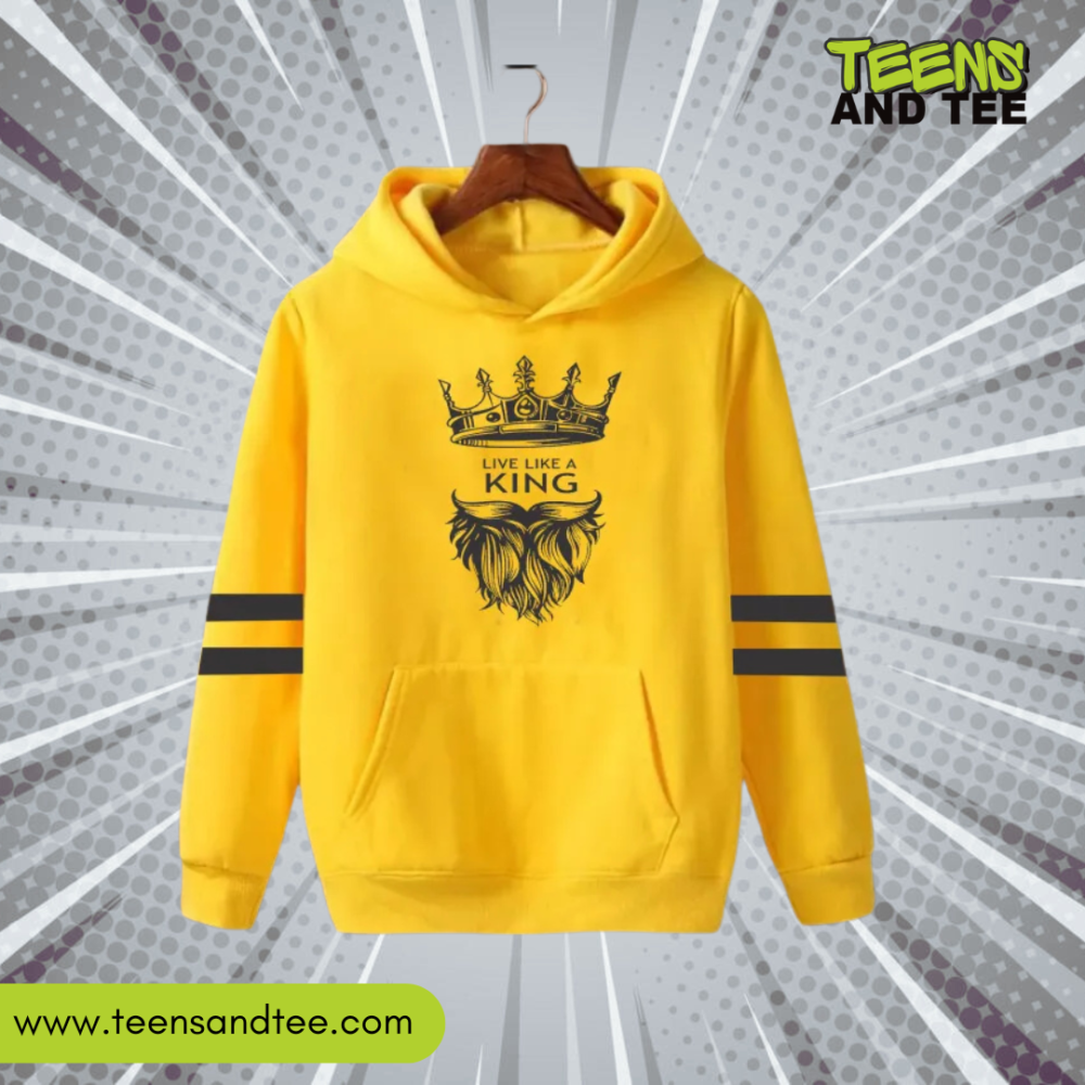 Live Like A King Yellow Hoodie
