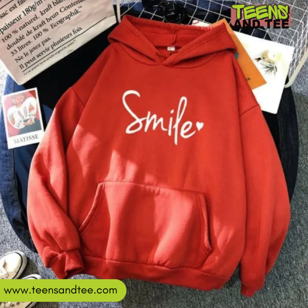 Smile Red Hoodie on Sale