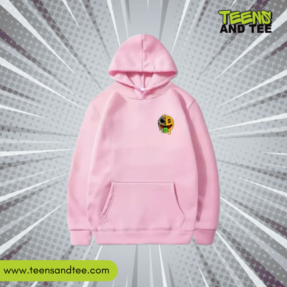 Smiley Pink Hoodie on Sale