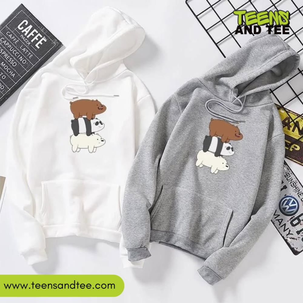 Three Bear White and Grey Hoodie