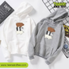 Three Bear White and Grey Hoodie